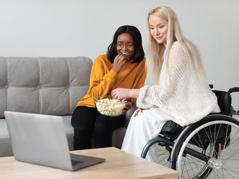 A participant feeling comfortable and supported in their home
