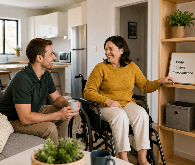 A participant feeling comfortable and supported in their home