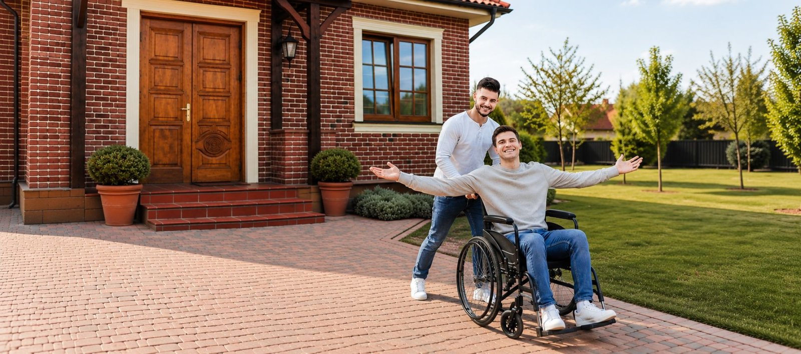 A participant and support worker spending time together at home