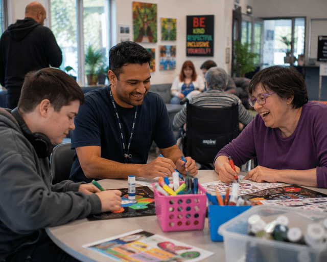 Participants connecting through an inclusive group activity