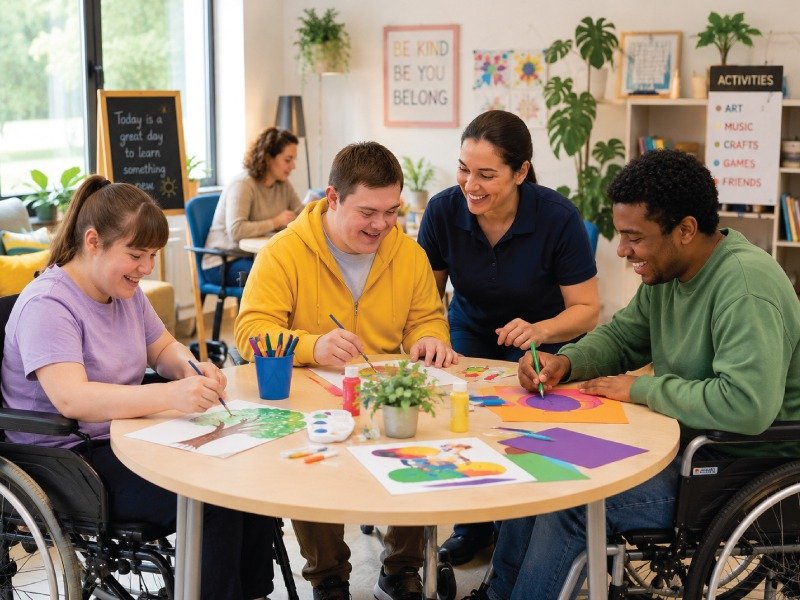 Participants connecting through an inclusive group activity